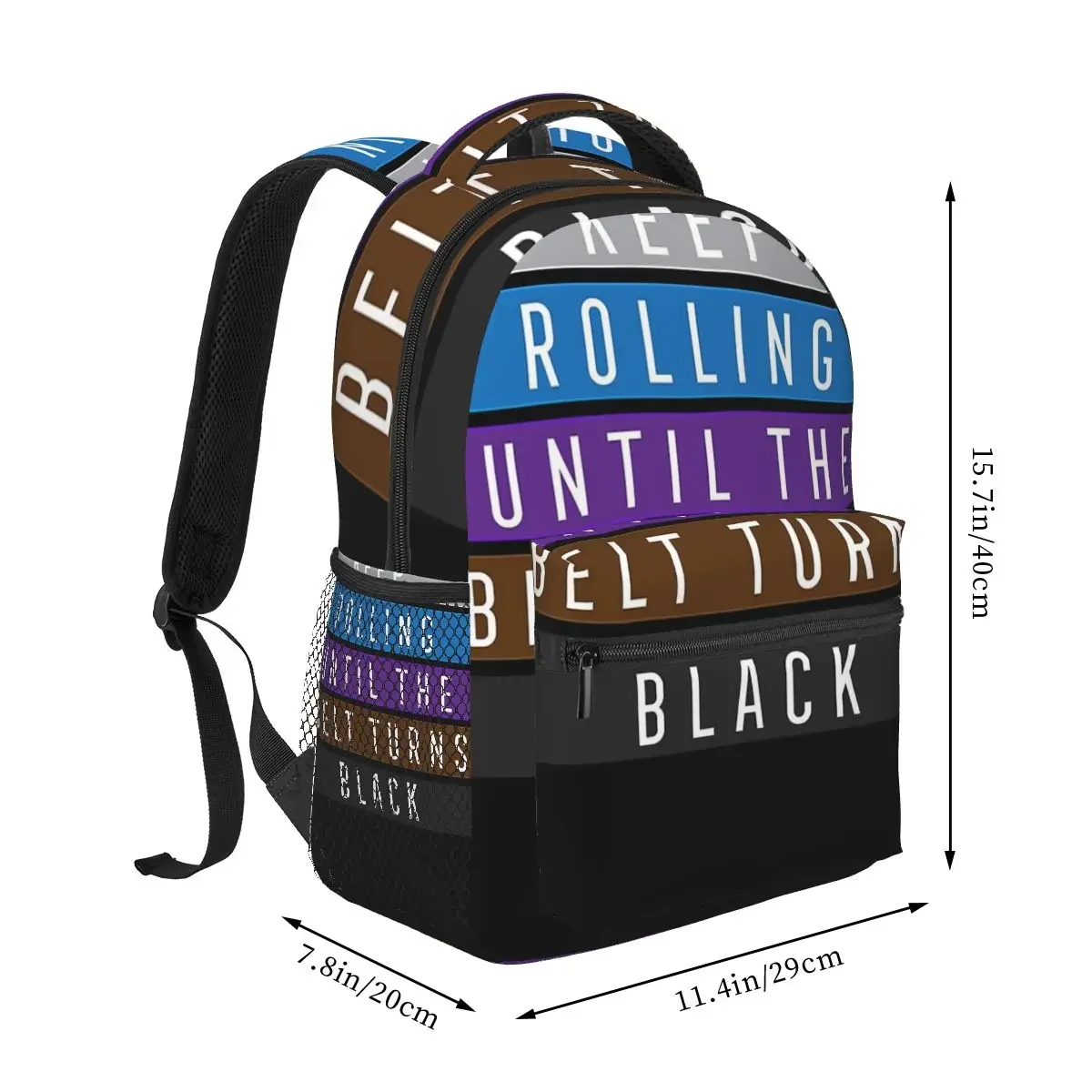 Jiu Jitsu BJJ Keep Rolling Light Backpacks Boys Girls Bookbag Students School Bags Cartoon Kids Rucksack Shoulder Bag