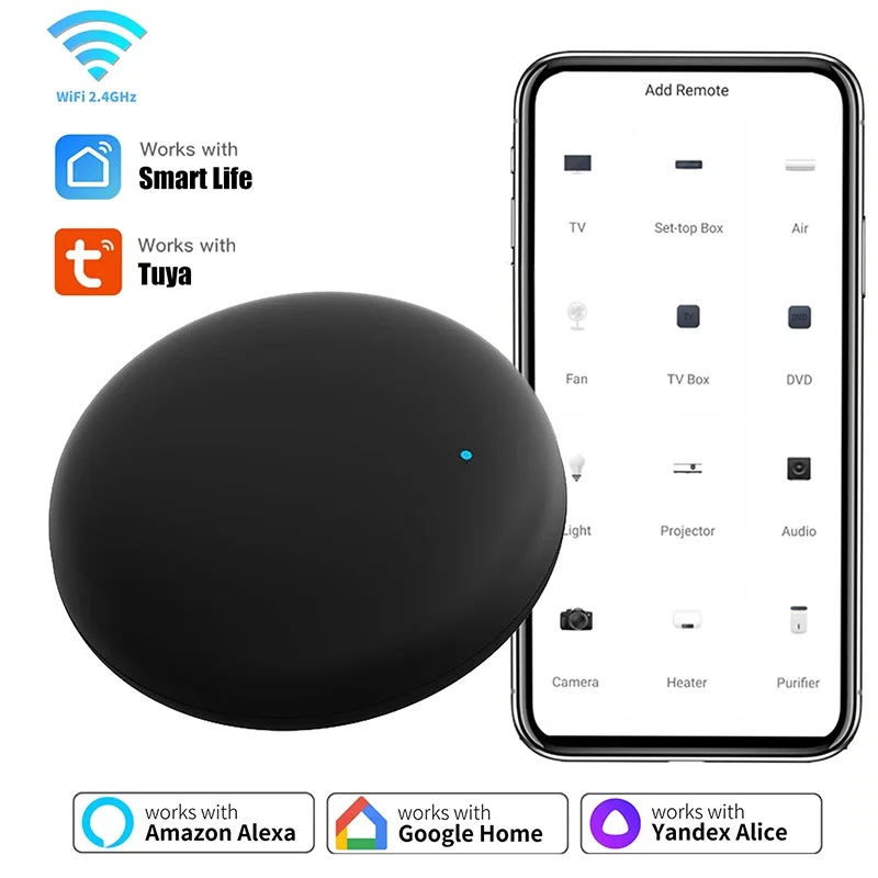 Tuya WiFi جهاز تحكم عن بعد ذكي بالأشعة تحت الحمراء للمنزل الذكي لمكيف الهواء التلفزيوني جهاز التحكم عن بعد Alexa يعمل مع Google Home Yandex Google #1