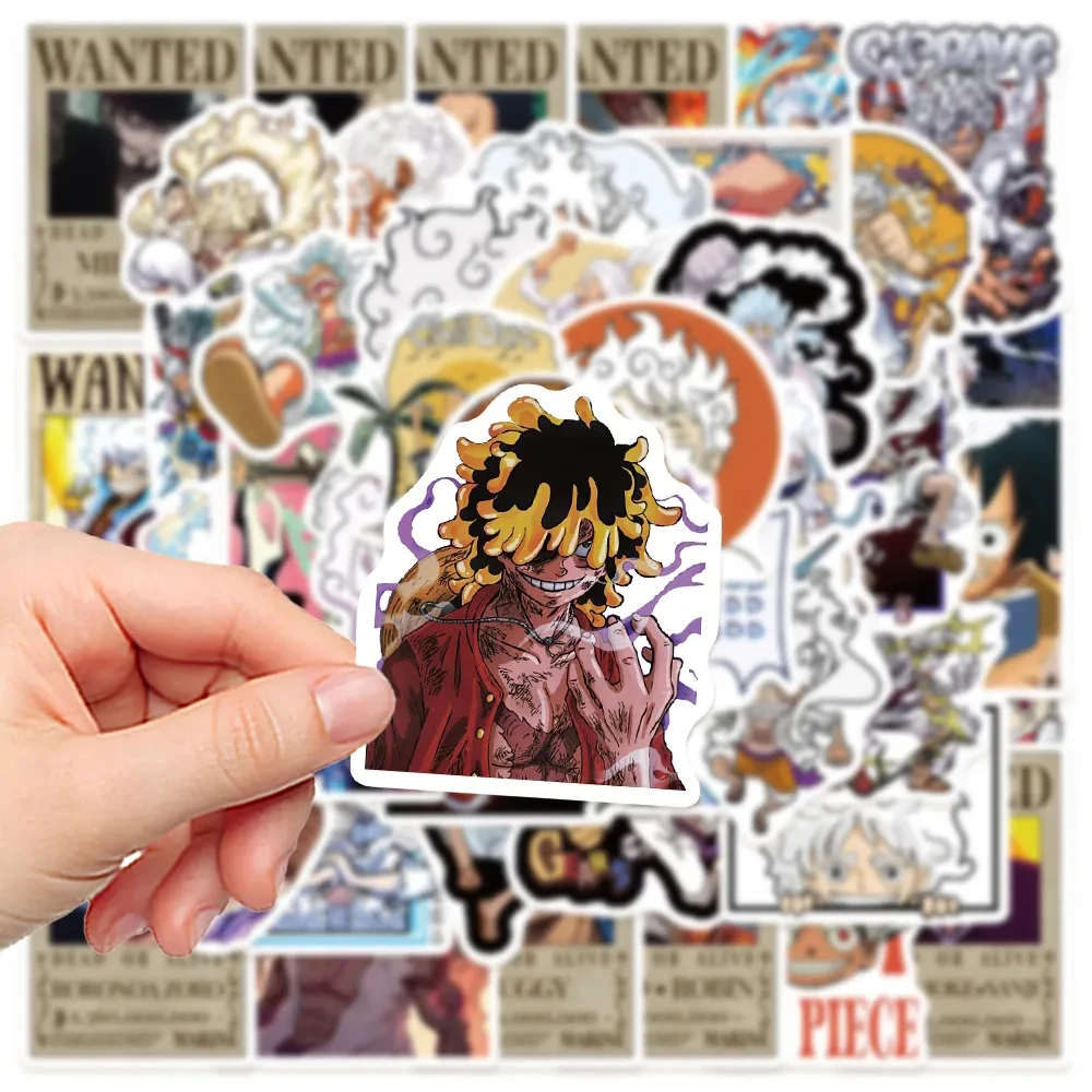 10/30/50/100pcs Anime Luffy Gear 5 ONE PIECE Stickers Waterproof Decals Skateboard Suitcase Motorcycle Graffiti Sticker for Kids