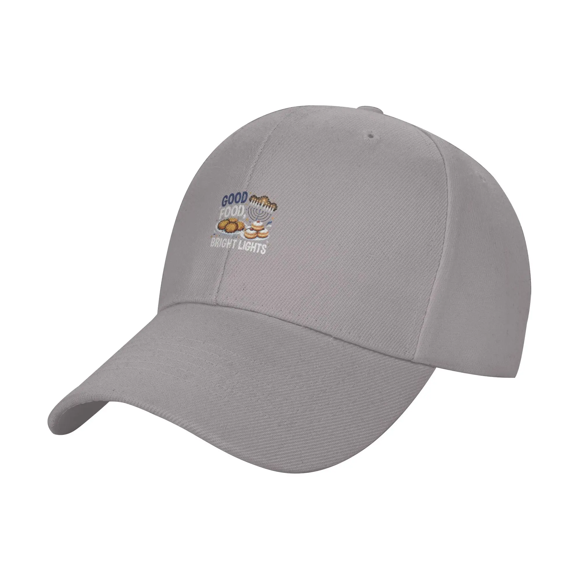 Hanukkah Good Food Bright Lights Menorah Latkes Trendy Baseball Cap Outdoor Workout Embroidered Cap Dad Hat