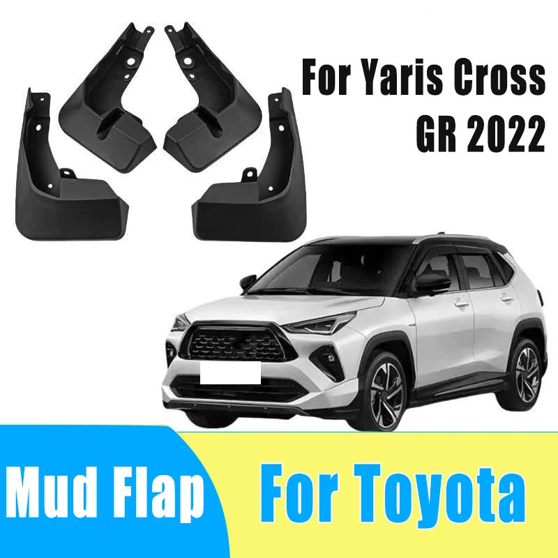 

4pcs Auto Tire Mudguard Waterproof Prevent Mud Splashing Car Mud Flap Fender Trim Accessories For Toyota Yaris Cross GR 2022