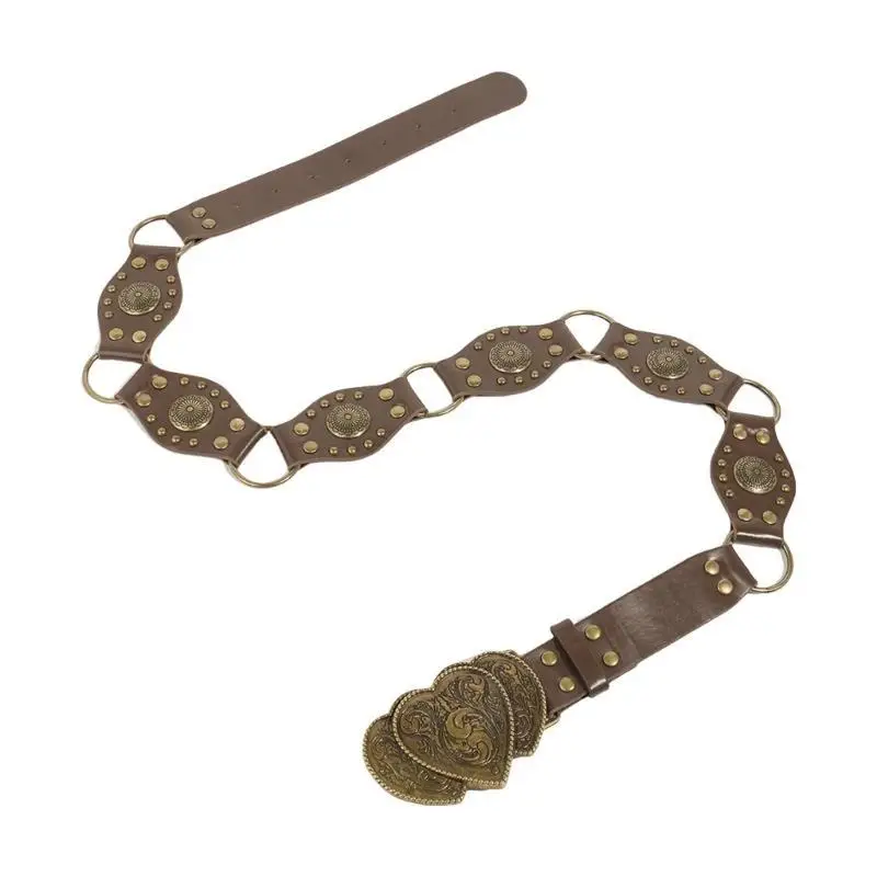 

31BB Trendy Waist Chain Unique Buckle PU Belt for Women Proms Stage and Club Party Casual Wear Elaborate Jewelry