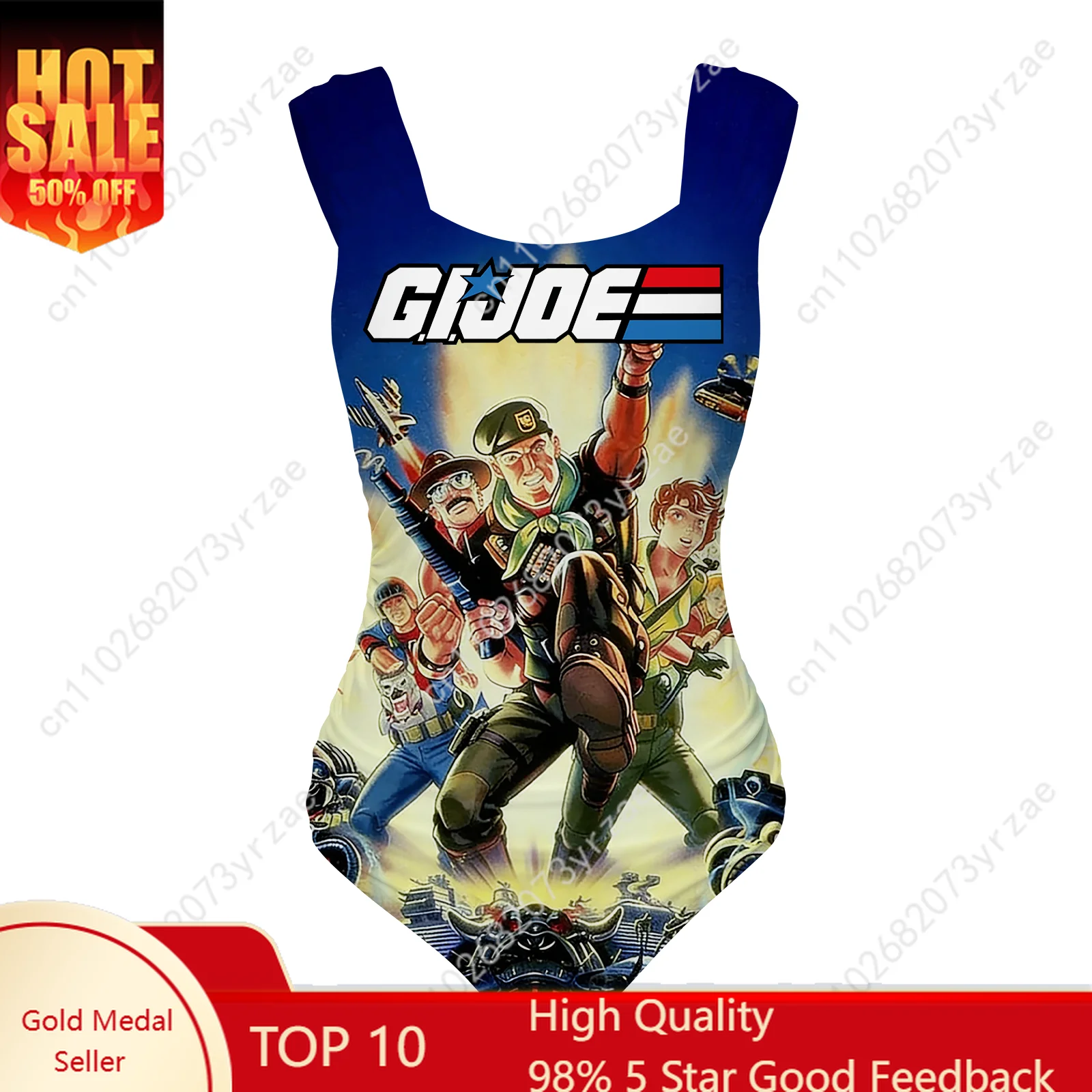 

G.I. Joe One Piece Swimsuit Wide Strap Womens Bathing Suits Personalized Swimwear Pool Party Sexy Bikini Custom Suits