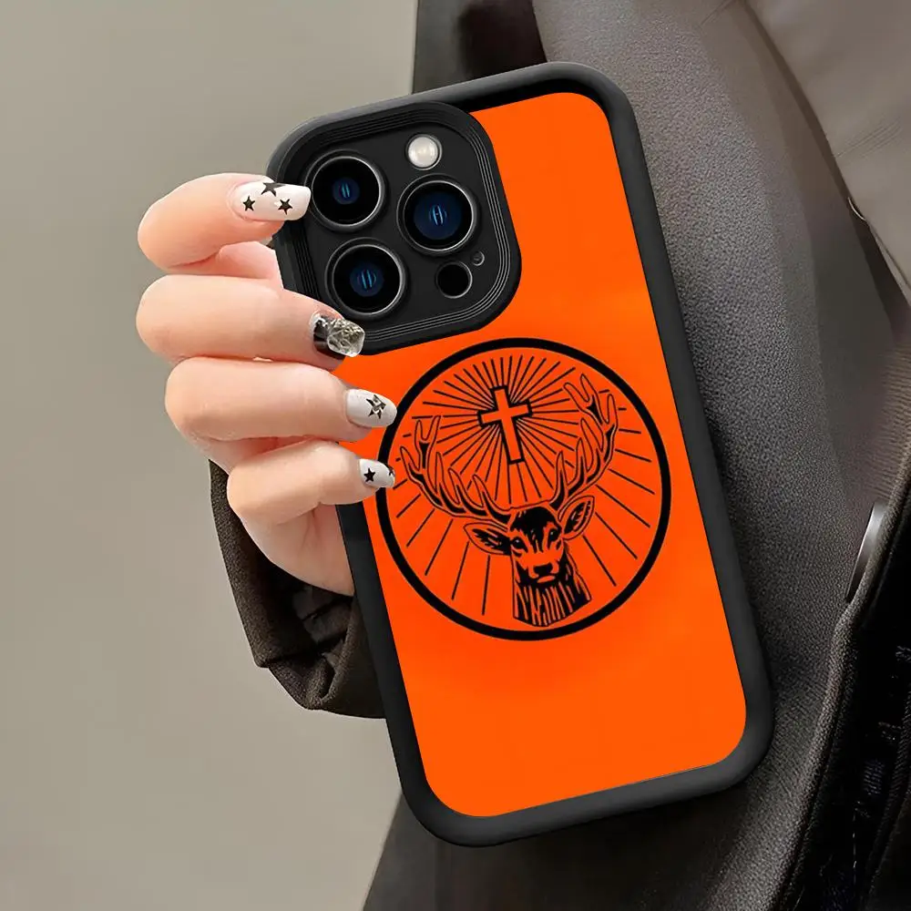 Jagermeister شعار جراب هاتف آيفون 16 15 13 12 14 Puls Max Mini Pro زاوية العين سلم لينة غطاء الهاتف الذكي من البولي يوريثان #3
