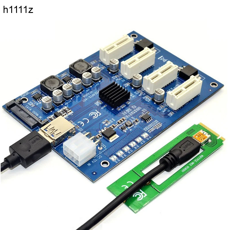 M.2 NGFF PCI-E PCI Express Extender Riser Card Adapter 4 PCI-E slot adapter PCIe Port Multiplier PCIE Express Card For Mining