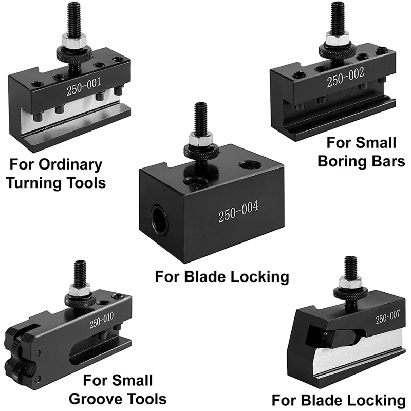 Lathe Tool Holder, Change Tool Set For Metal Lathe Tool Post For 1/2Inch Turning Tools, 250-000 Mini Lathe Tool Post