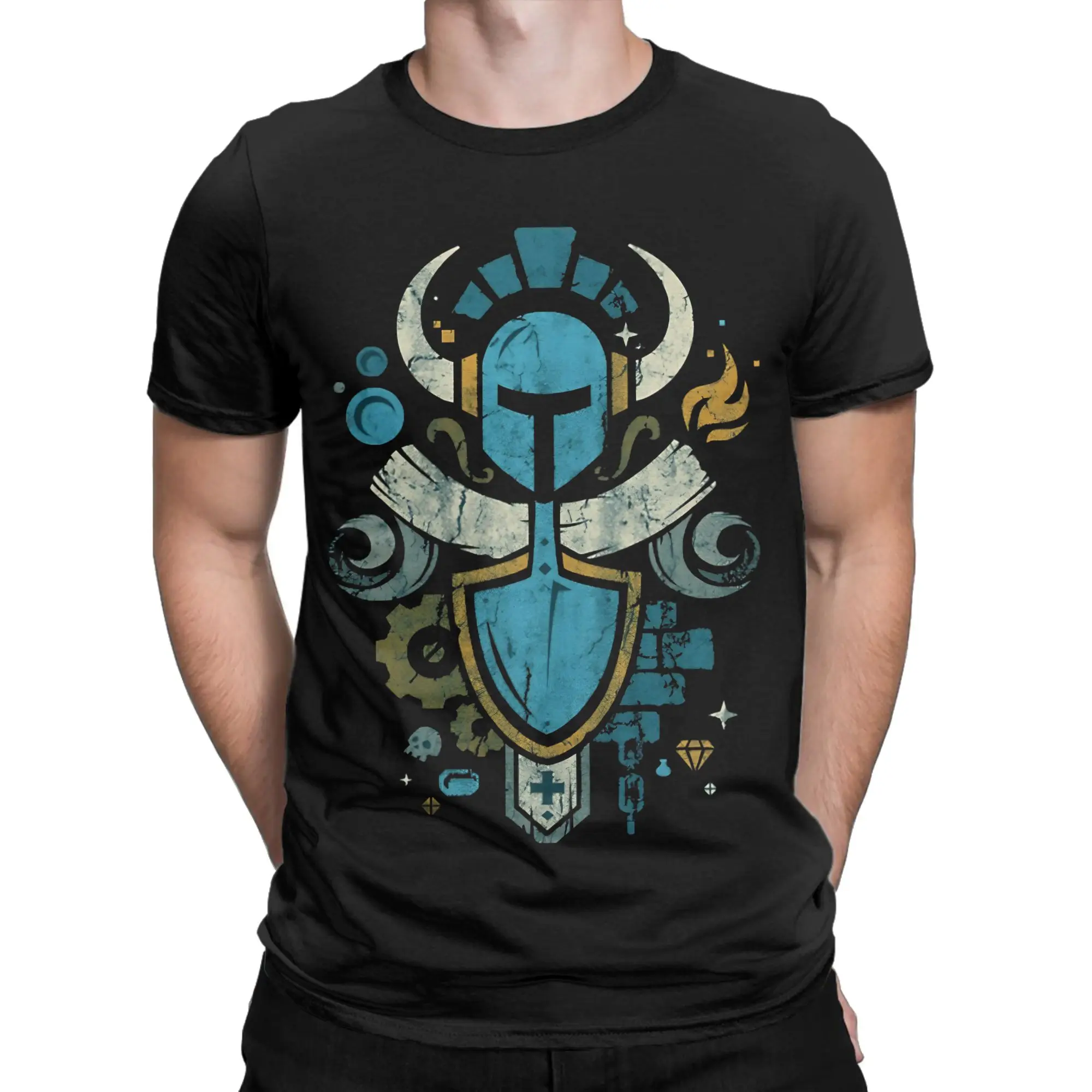 Shovel Knight Shovelry Emblem Crest Essential Novelty 100% Cotton T-Shirt Shovel Knight Tops Tees For Men