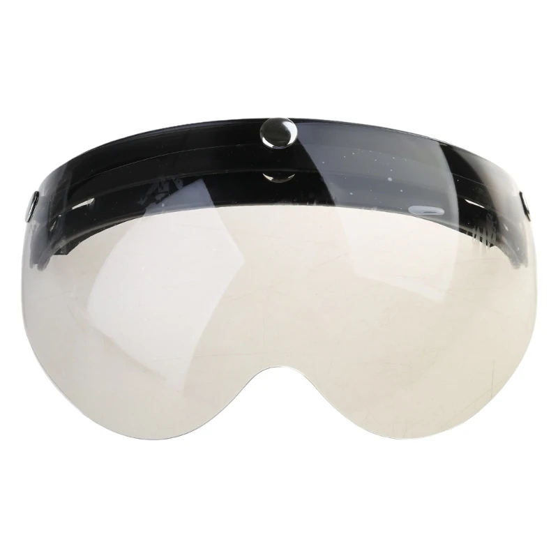 Visera de protección de burbujas de 3 snap, visera de gafas de sol de cara abierta con lente de casco colorida, lente facial para montar en motocicleta