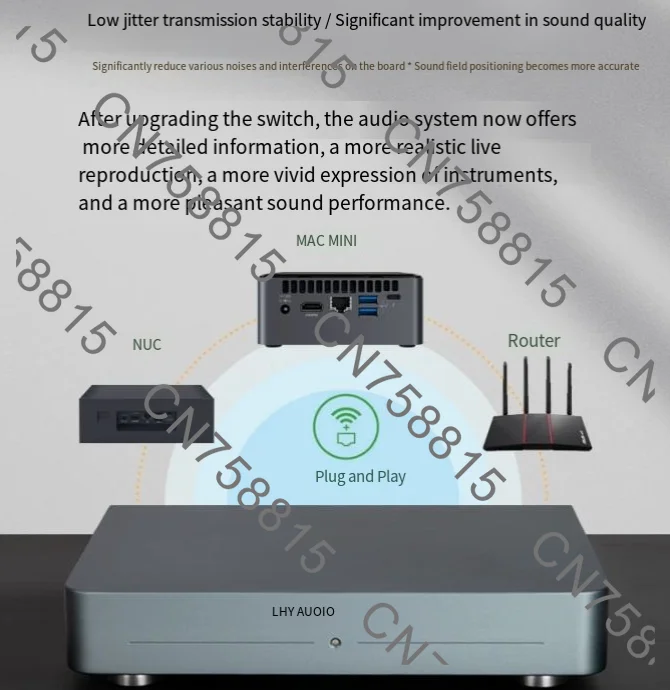 HIFI Audiophile Switch 2.5G10G Optical Isolation OCXO Clock，LHY AS8 Pro Flagship Audio