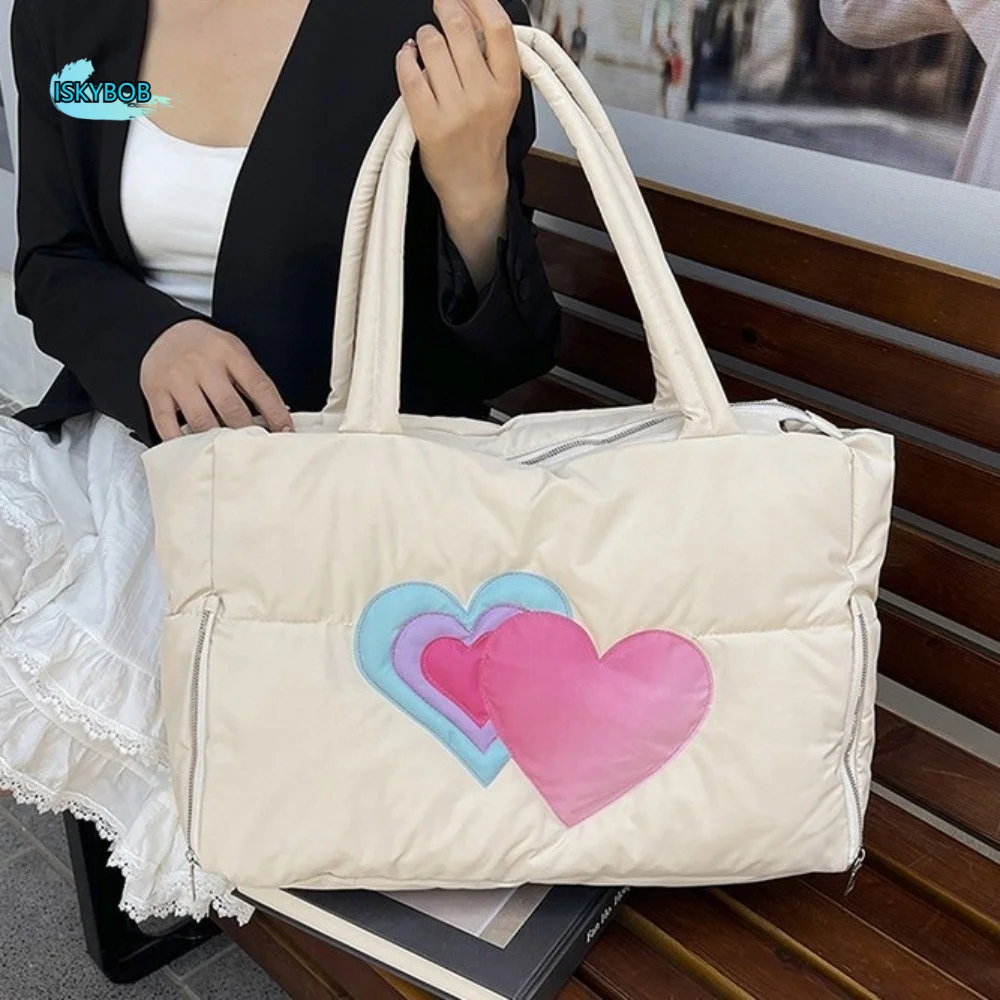 

Stylish Exquisite Puffer Tote Bag Large Capacity Comfortable Shoulder Bag Soft Padded Handbag Student