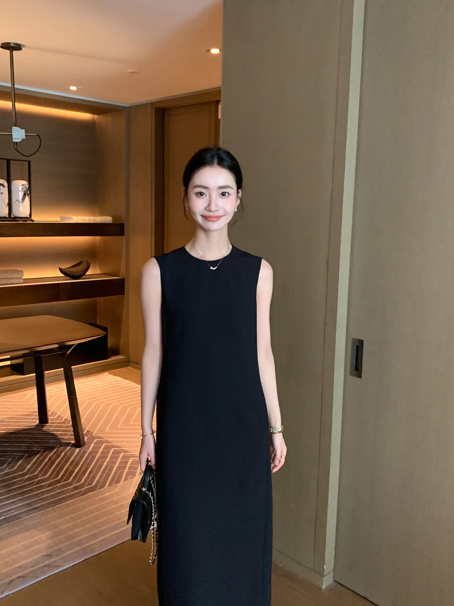 

Maven Lin Casual Bla Vest Dr Women's New round Ne Loose Svel Dr Polyester Fiber Comfortable Summer Dr