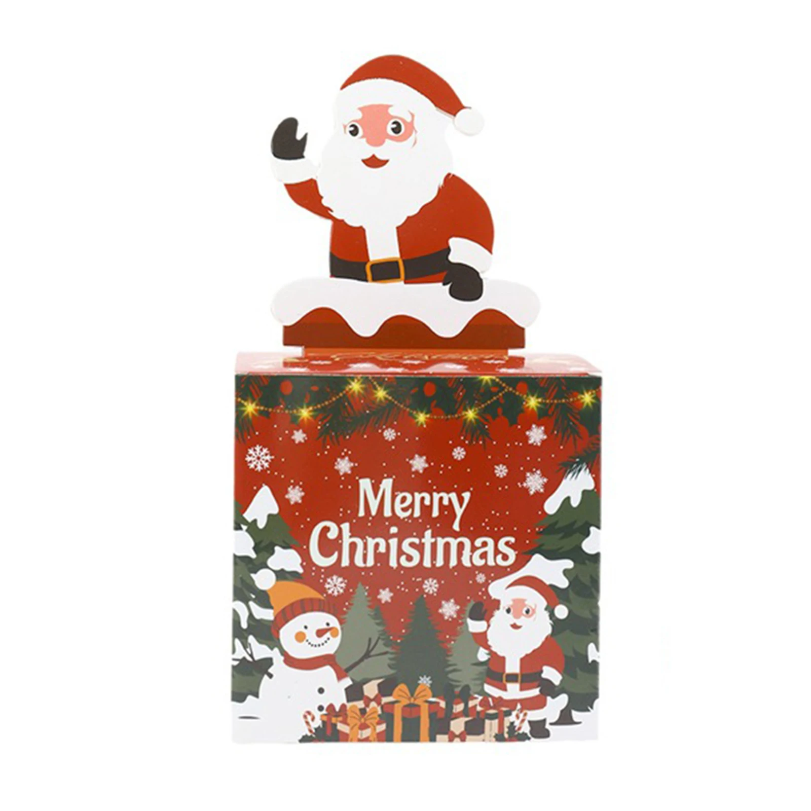 Christmas Holiday Money Box for Cash Present Pull Creative Santa Claus Pattern Surprise Merry Box