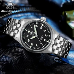 ADDIESDIVE Mechanical Watches Classics MY-H2 Stainless Steel Men's Automatic Watch Waterproof Sapphire Luminous Luxury Watch