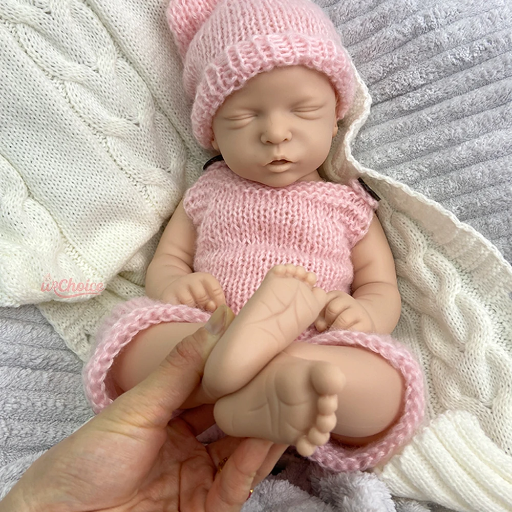 18Inch Unpainted Girl Full Soft Silicone Reborn Doll Lifelike Washable Blank Newborn Doll for Artist Collector Xmas Gift