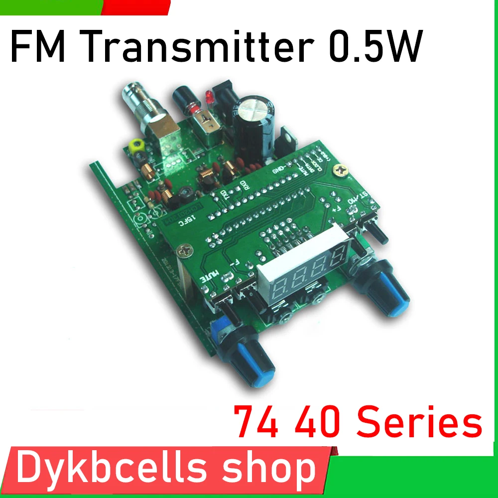 BH1415F 0.5W Digital LED display FM transmitter DSP PLL Radio broadcast FM stereo transmitter Station Receiver  + Q9 Antenna