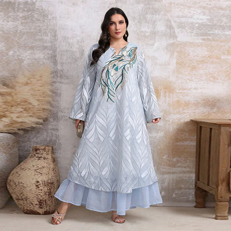 

Модная мусульманская длинная юбка А-силуэта с эффектом обжига ткани, большие размеры, одежда в стиле Ближнего Востока, KYP68, зимний сезон, из ПУ-материала.