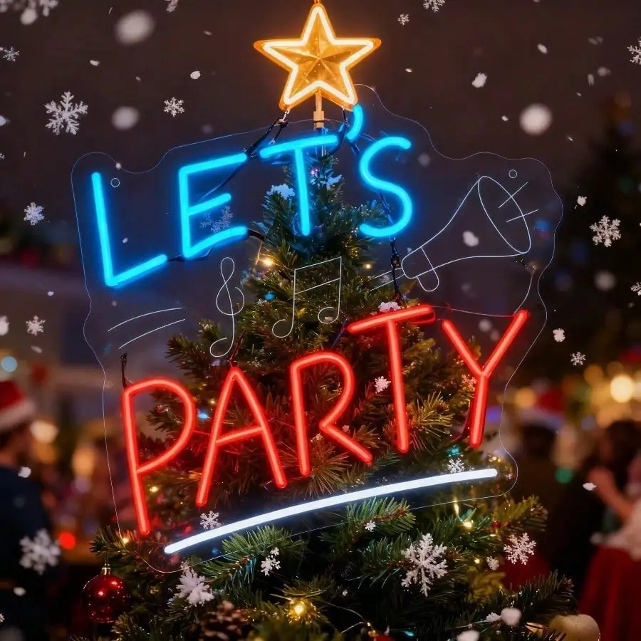 

Неоновая вывеска «Let's Party» с USB-питанием, регулируемая, светодиодная, для вечеринок, дней рождения, мероприятий, домашнего бара, игровой комнаты, гостиной, праздников, декора KTV