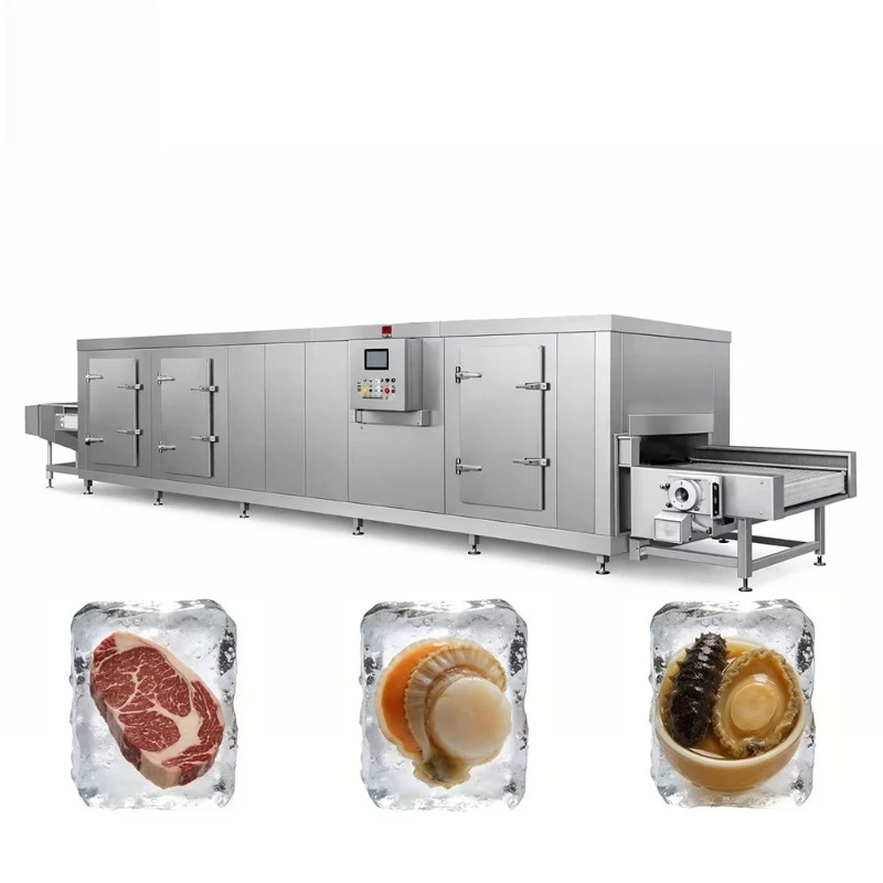 Congelador Continuo de Túnel para Procesamiento de Carne, Equipo de Congelación para Carne de Res, Cerdo, Vieiras y Platos Preparados, Personalizado