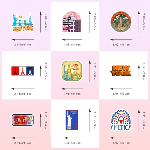50Pcs New York America Landmark Building Stickers DIY Skateboard Motorcycle Suitcase Notebook Guitar Decals Decor Kids Toys 8 best sales lego stickers - №7