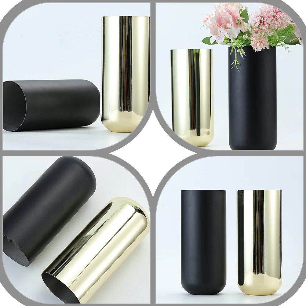 

1Pcs Stainless Steel Flower Pot Simple Floral Arrangement Container Desktop Home Office Garden Table Decoration Ornament