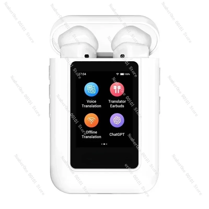 

Translation headphones with touch screen and two-way real-time translation