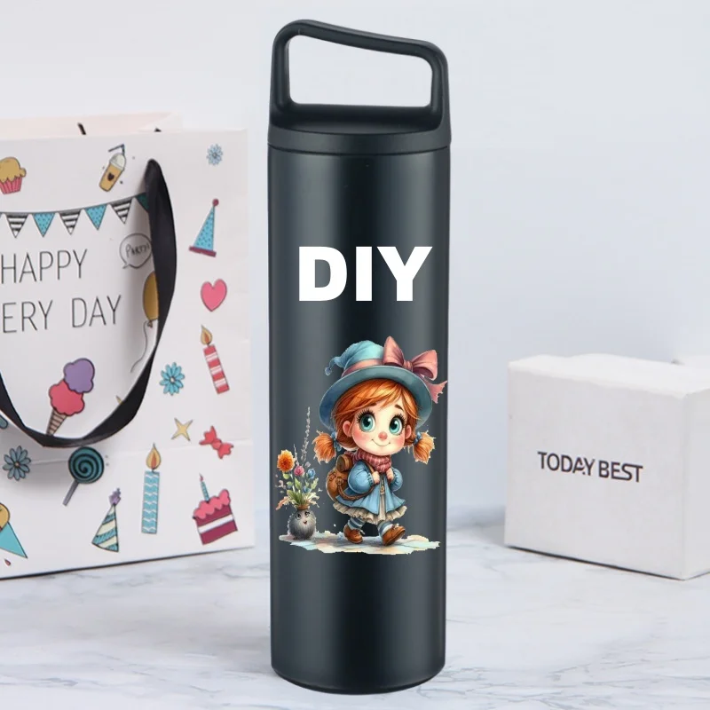 1pcs 500ml New Wide-mouth Stainless Steel Vacuum Thermos Cup  Outdoor Portable Cup Portable Sports Kettle Gift Customize logo view 2