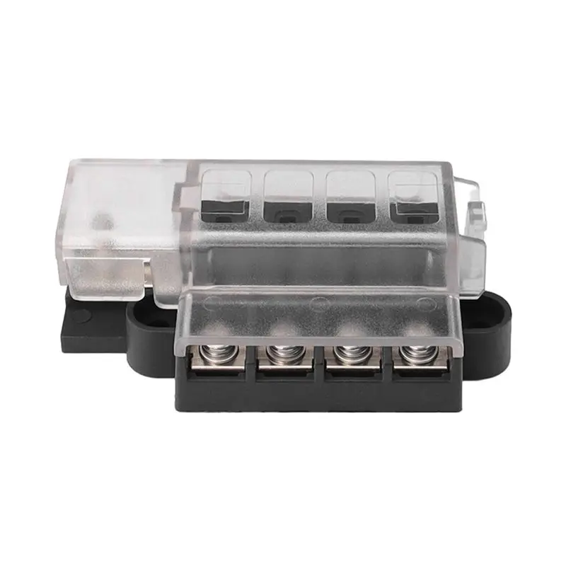 AS57-Car Boat Fuse Box Holder Fuse Holder Compact 1 In 4 Out Circuit 4 Way Blade Fuse Holder Block
