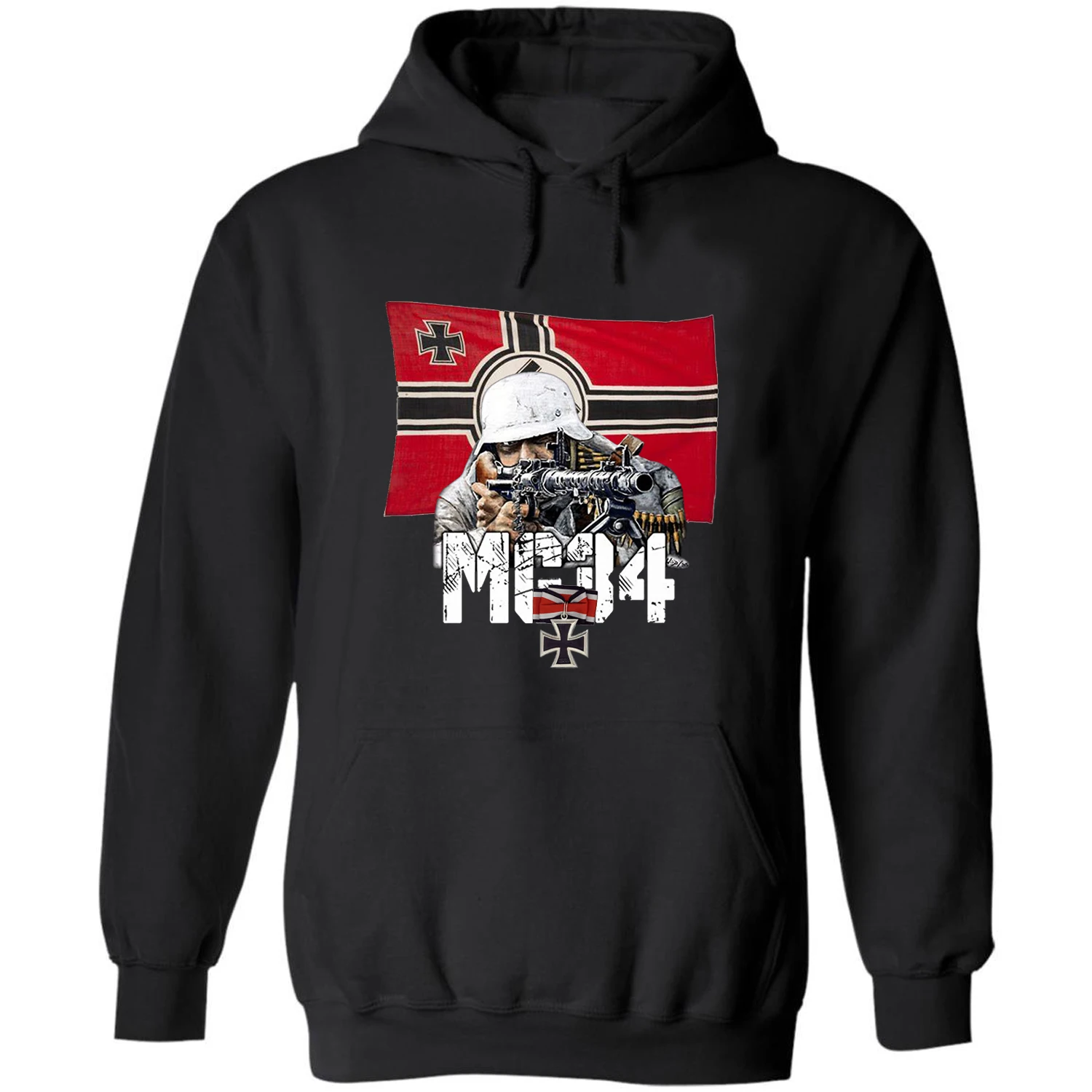 

Hot Sale WWII German Wehrmacht MG34 Machine Gunner Hoodie Spring or Fall Comfortable High Quality Cotton Casual Mens Hoodies