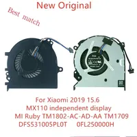 New Original Laptop CPU GPU cooling fan For Xiaomi 15.6 MI Ruby TM1802-AA TM1802-AD-AC TM1802-AH DA  MX110 TM1709 fan DC5V O.5A