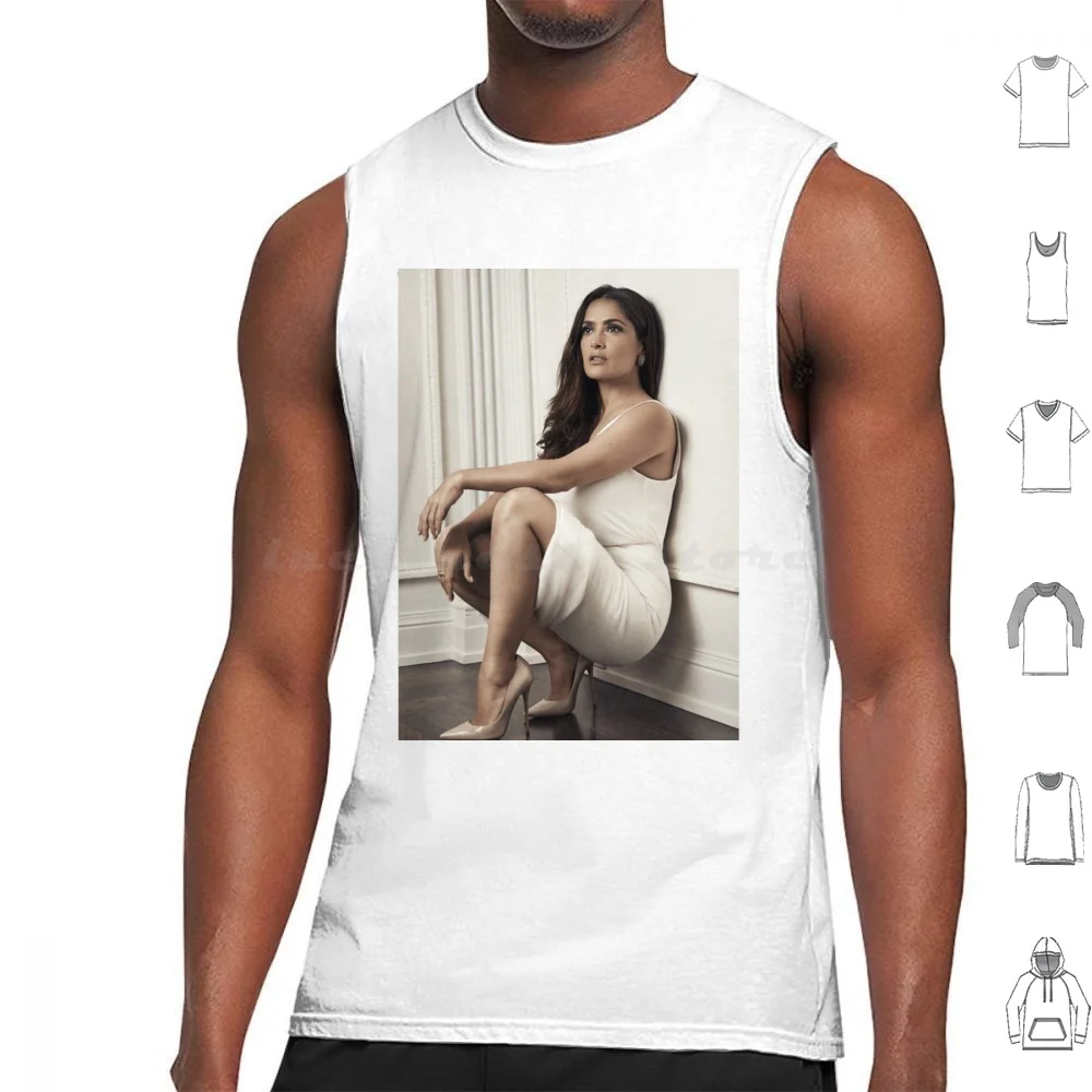 Salma Hayek Tank Tops Vest Sleeveless Salma Hayek Actress Movies Cinema Tv Shows Celebrity Hot Hollywood Film Sexy