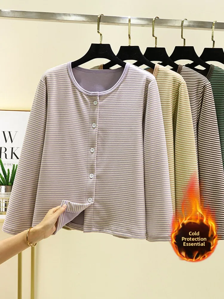 

plus Size Double-Faced Fleece Open Cardigan Women's Autumn Winter Thickened Home Clothes Loose Fit Sleepwear Outerwear