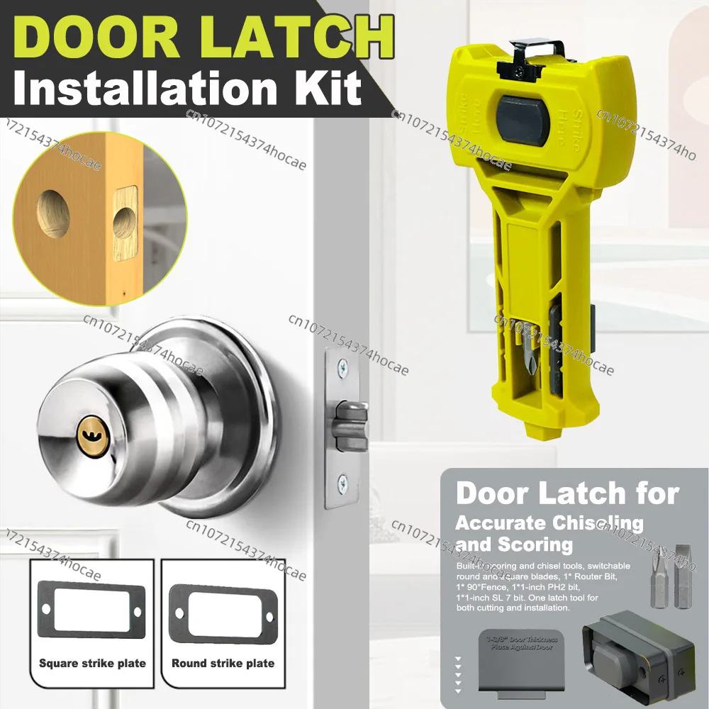 Door latch kit for door latch mortise tool, lock mounting Chisel tool