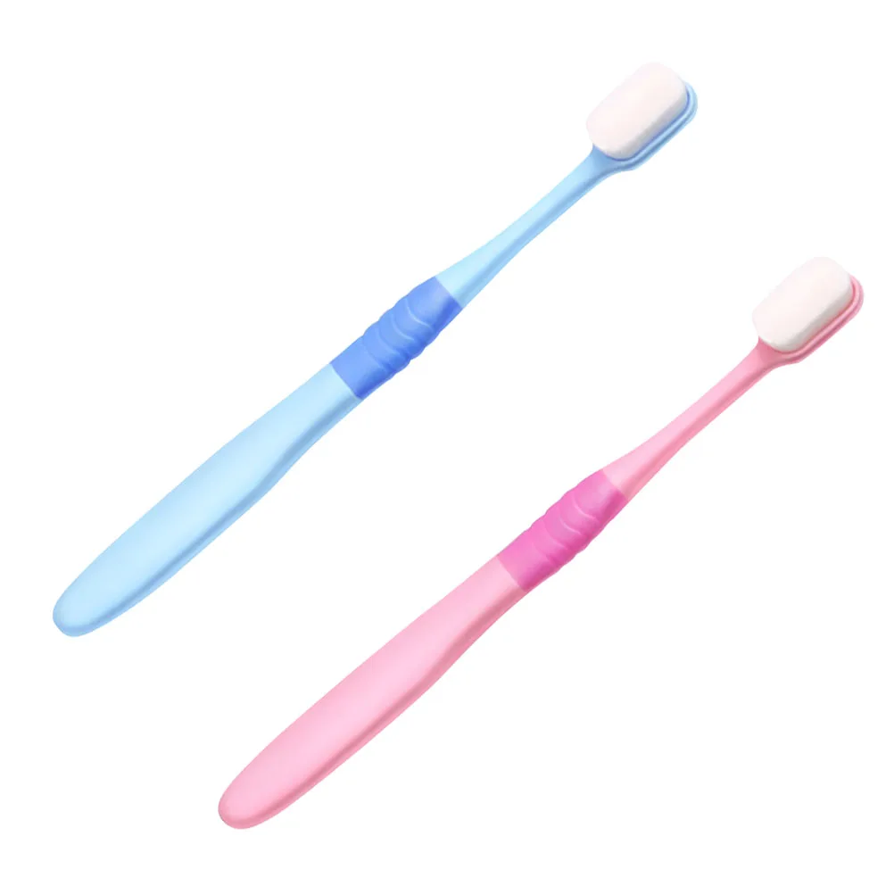 2pcs Small Head Toothbrushes Premium Bristle Oral Care Superfine Soft Ergonomic Handle Anti-Slip Postpartum Cleaning Tool For
