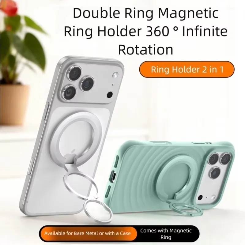 

Металлический двусторонний магнитный держатель для колец на палец MagSafe для телефона IPhone 17 16 Pro Max, аксессуары для крепления на подставке для телефона