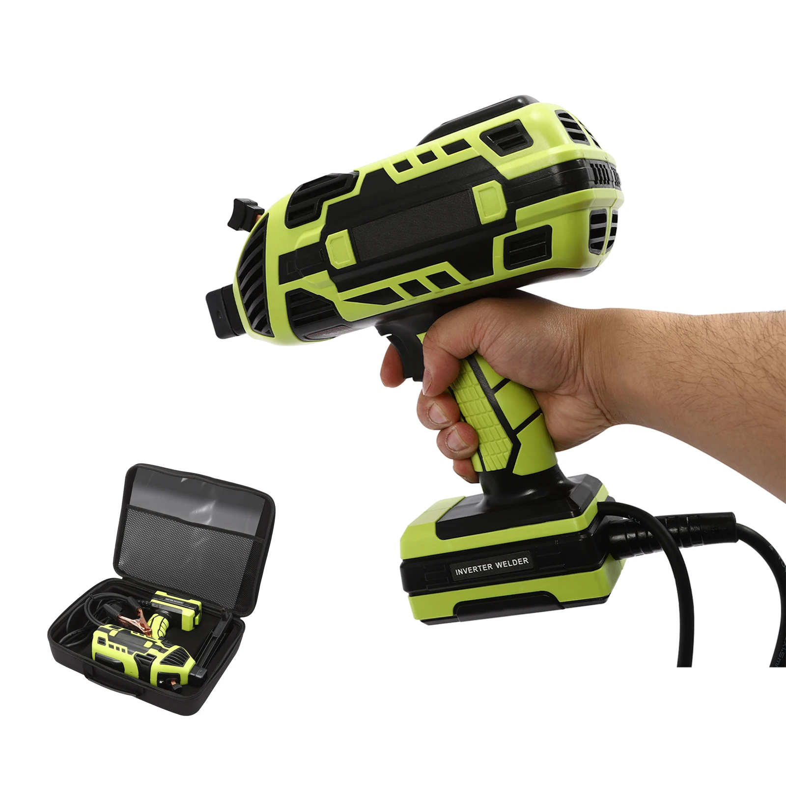 4.6kw Handheld Welder, 2.5-3.2mm Rod Diameter, 20-200A Adjustable, Portable Welding Machine 220V, with IGBT Inverter, Kit -Green