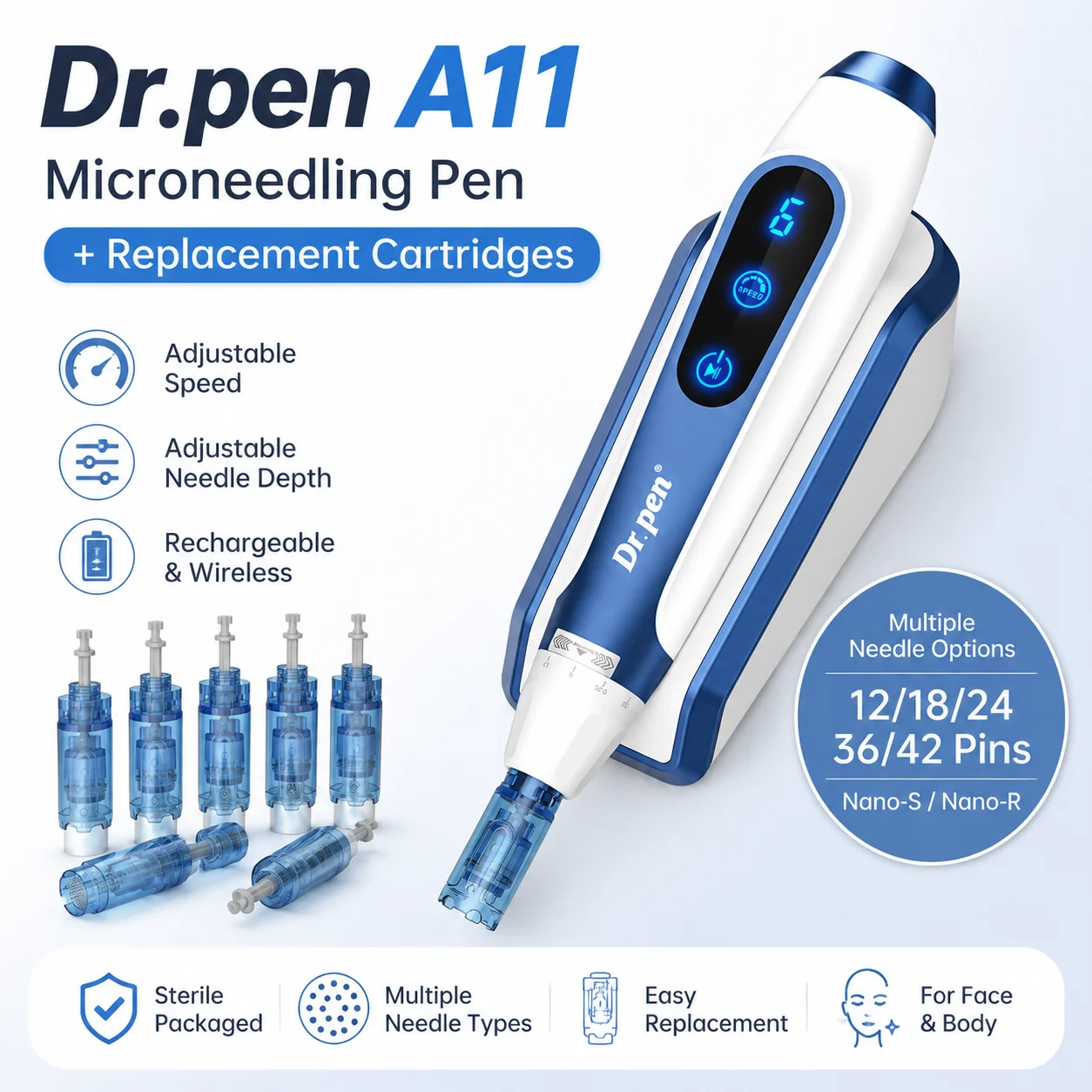 dr-pen-a11-wireless-microneedling-pen-replacement-needle-cartridges-12-18-24-36-pin-tips-home-salon-skin-care-mesotherapy-device