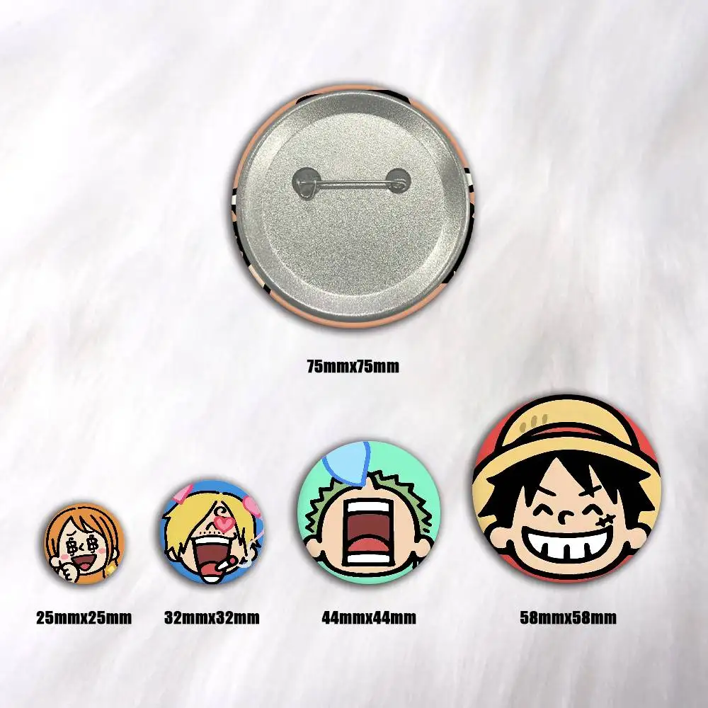 Funny Anime One P-Piece Luffy Zoro Badge Tinplate DIY Backpack Clothing Accessories Jewelry Pins