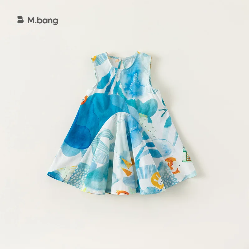 ملابس الأطفال الفتيات فستان الصيف بلا أكمام شخصية الكتابة على الجدران المتوسطة والصغيرة ألف كلمة تنورة فتاة طفل الأطفال تنورة