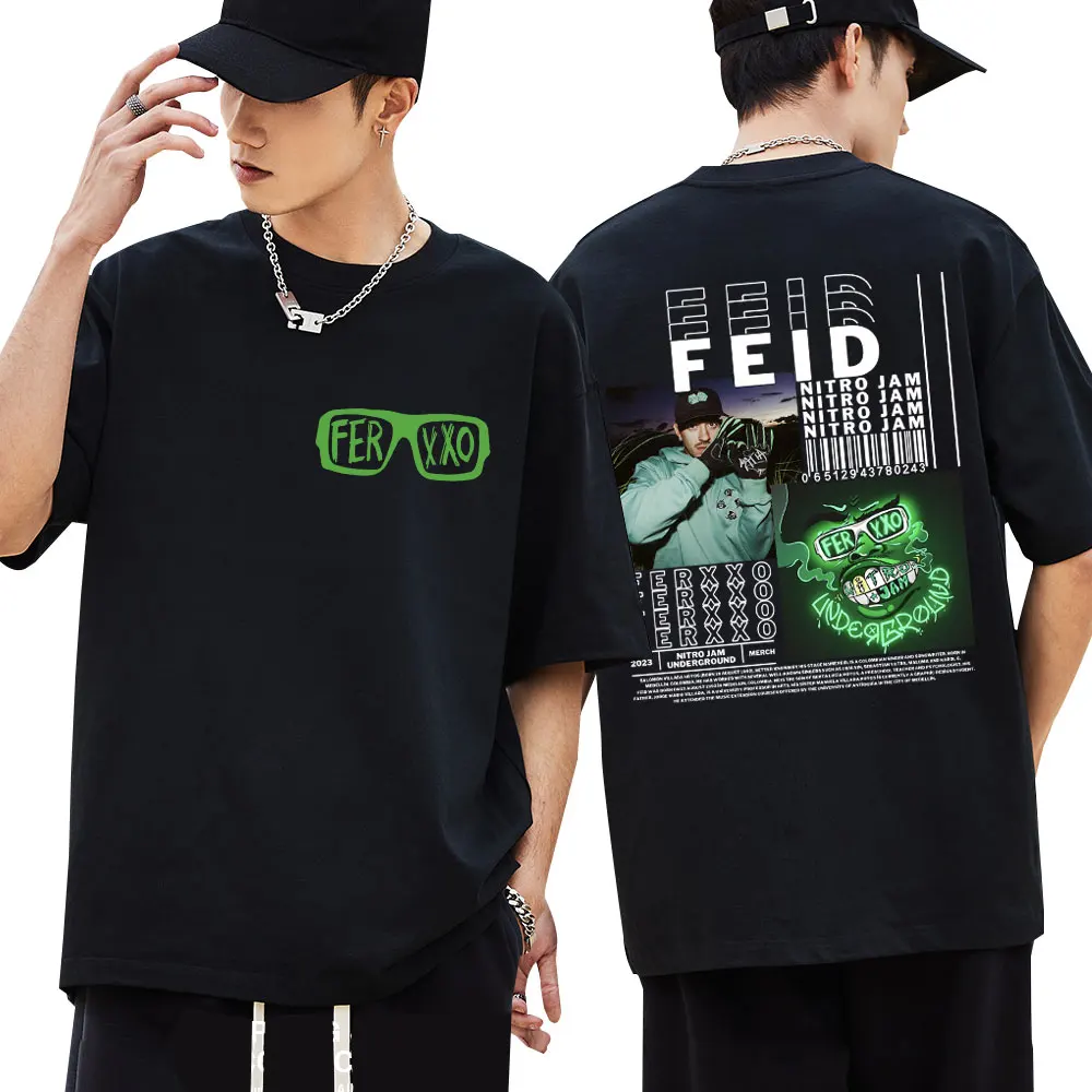 

Rapper Feid Ferxxo Music Album T Shirt Men Women Hip Hop Fashion Retro Harajuku T-Shirts Oversized Cotton Gothic Tees Streetwear