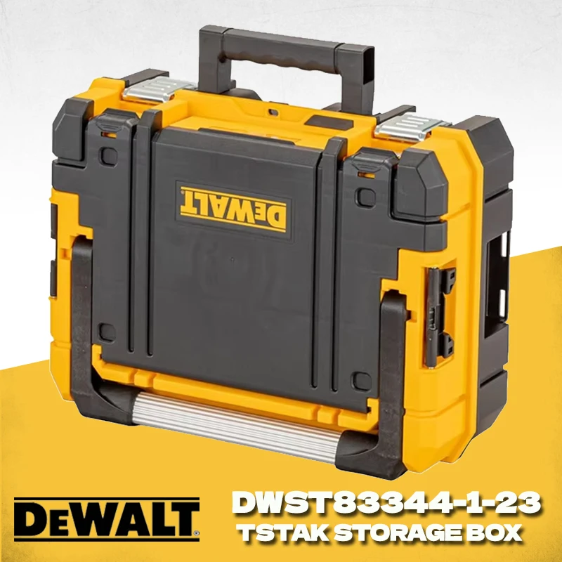 DEWALT DWST83344-1 TSTAK 도구 보관함, 긴 손잡이, 다기능 보관 정리함, 이중 레이어 휴대용 플라스틱 도구 케이스