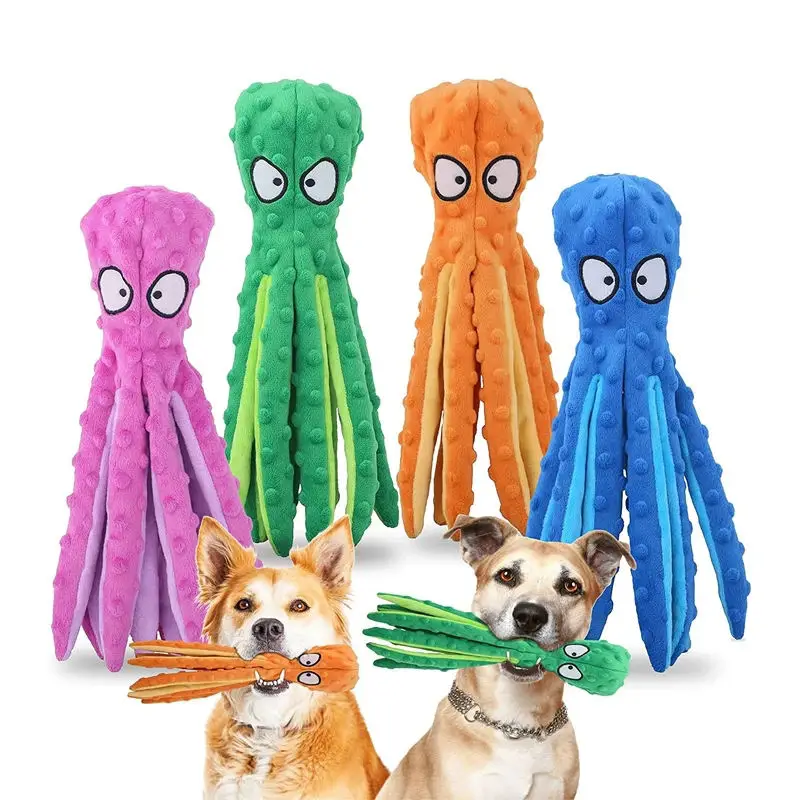 Pet Plush Dog Toy Voice Octopus Shell Puzzle Toy Bite Resistant Interactive Pet Dog Teeth Cleaning Chew Toy Supplies