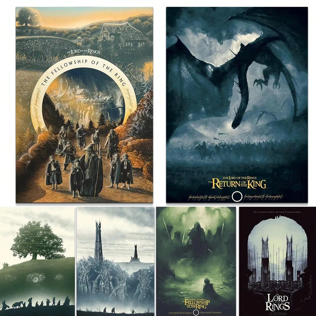 Scandinavian Classic Vintage Aesthetic Canvas Painting Wall Art The Lords of The Rings Poster Home Bedroom Living Room Decor