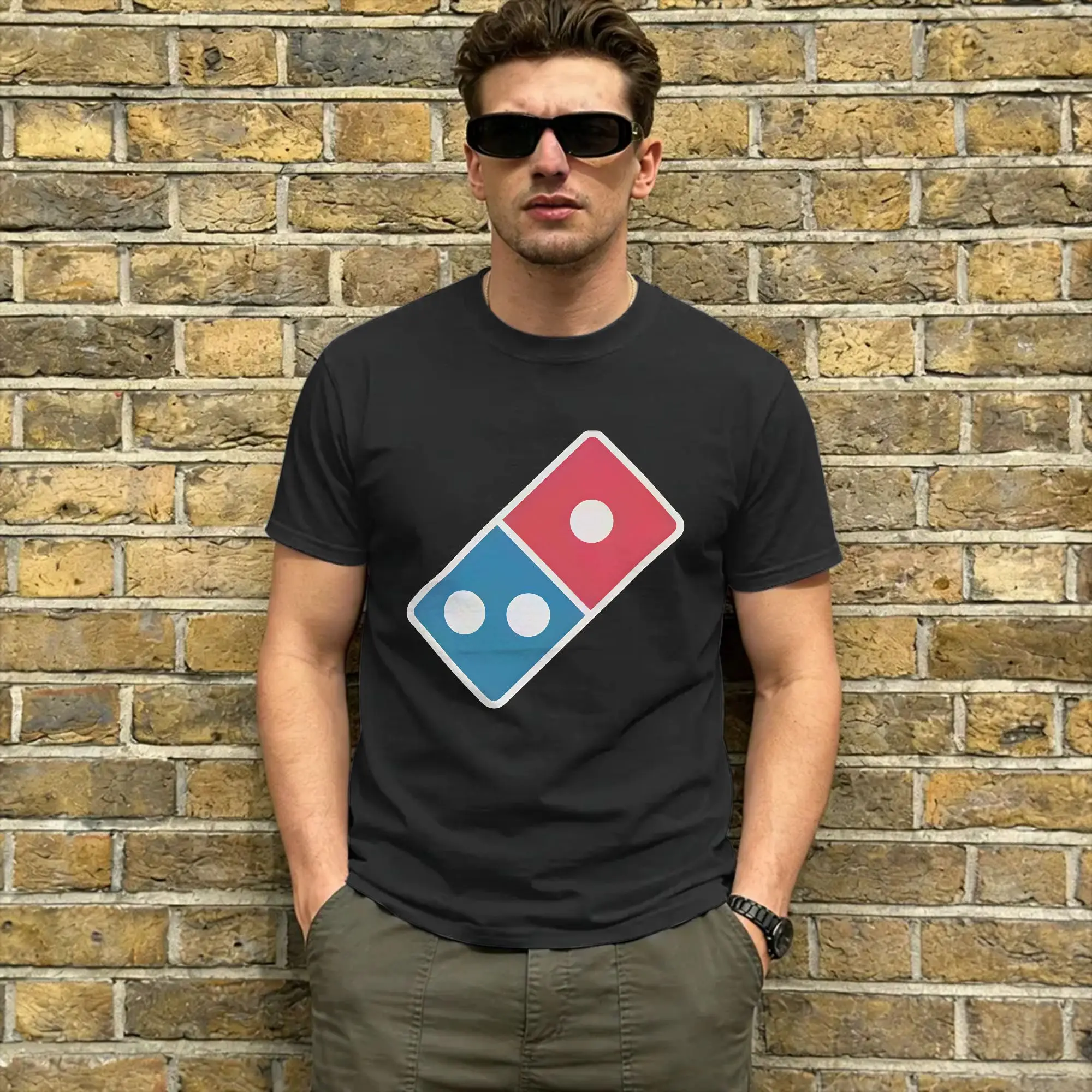 Men Pizza dominos T Shirt  Cotton Clothes Funny Short Sleeve Round Neck Tees Birthday Present T-Shirt