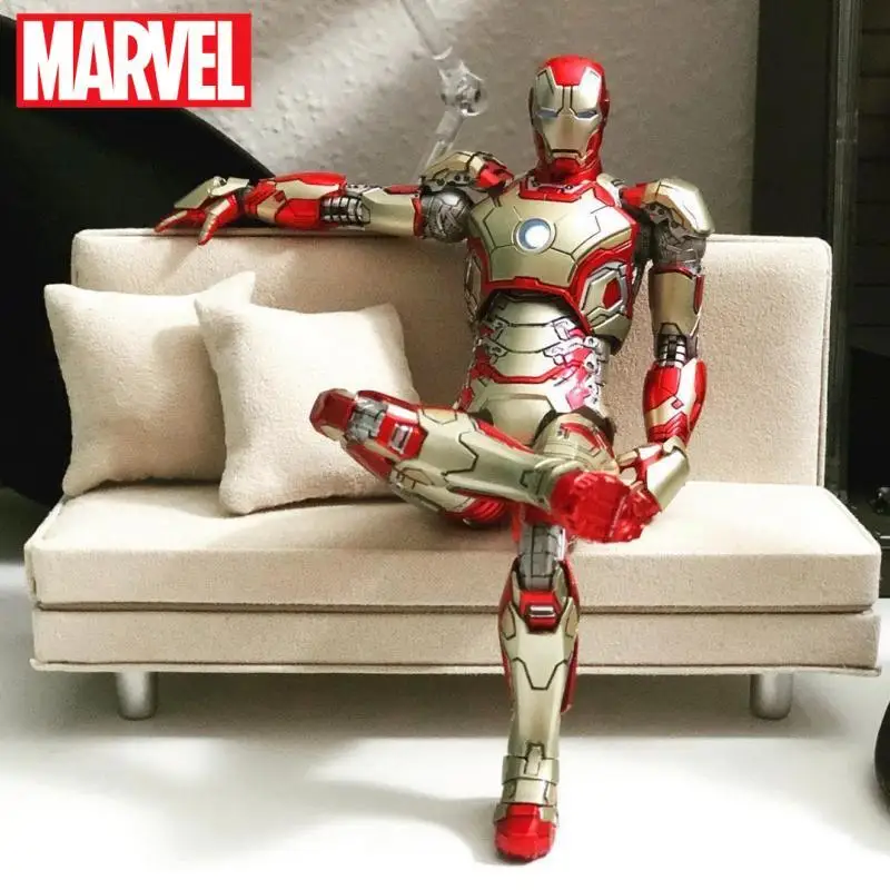 

Hot Comicave Iron Man 1/12 Marvel Anime Figure Armor Mk43/42 Joint Movable Led Model 75% Alloy Collectible Toys Xmas Gift