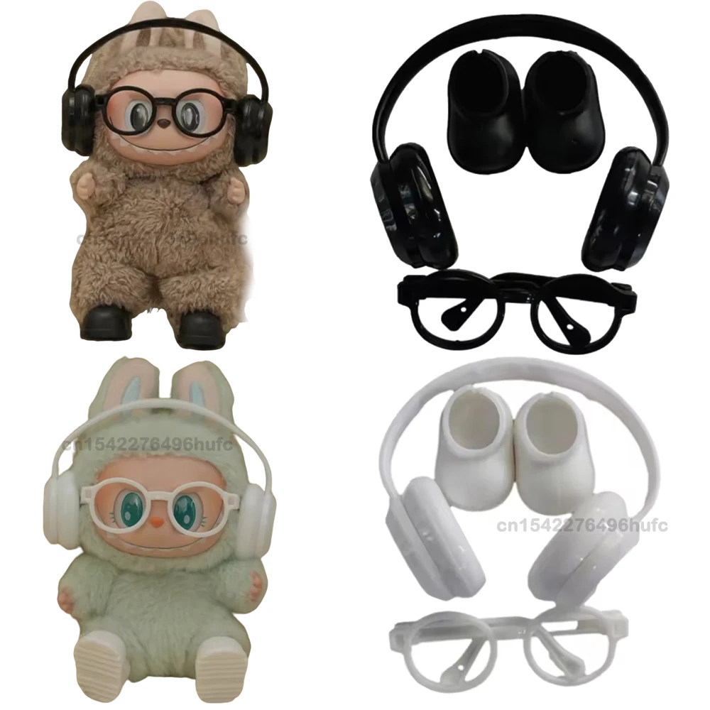 

For Labubu V1 V2 V3 Plush Dolls Mini Shoes Headphone Glasses Set Cute DIY Fashion Decoration Gift Doll Accessories Birthday Gift