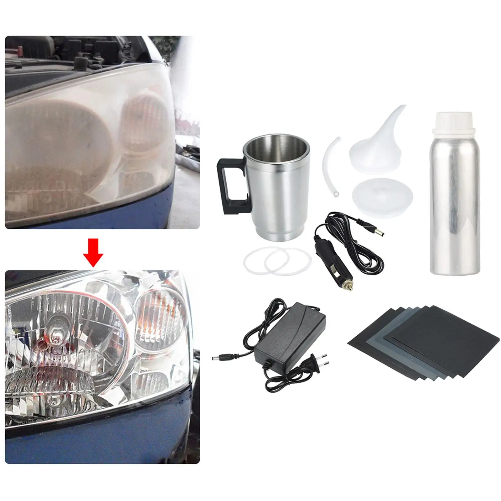 

Car Headlight Lens Renovation Kit Atomization Cup Kit Headlight Lens Repair Tool for Directional Lights Fog Lights Taillights
