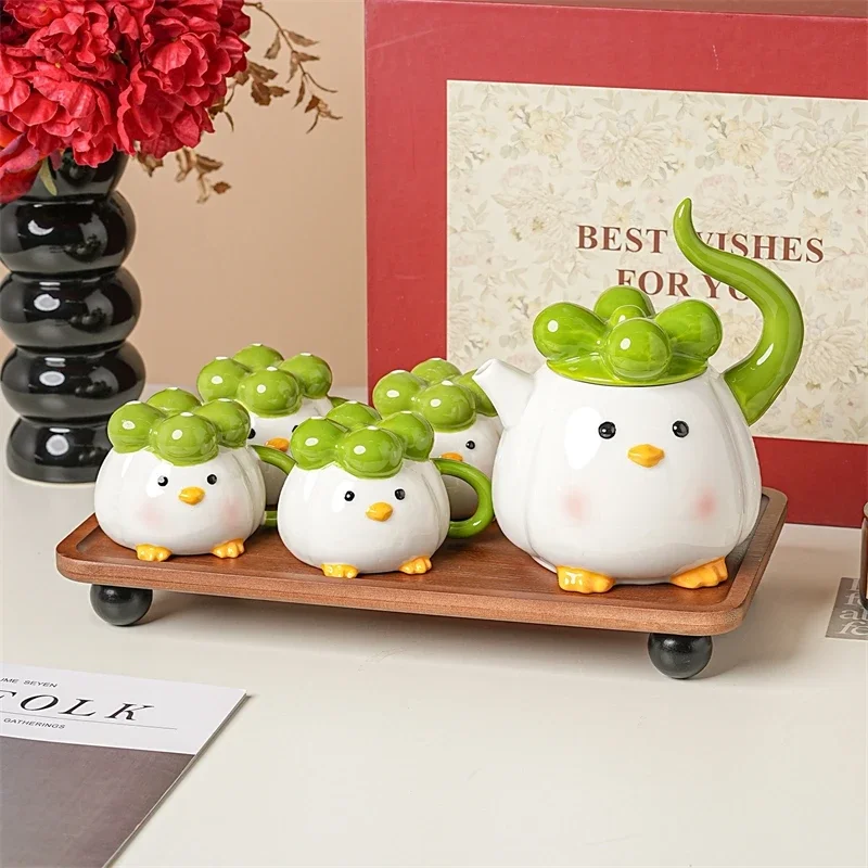Creativity Ceramic Apple Teapot Tea Set With Cup For Home Tea Party Centerpiece Table Decor Gift For friends birthday gift