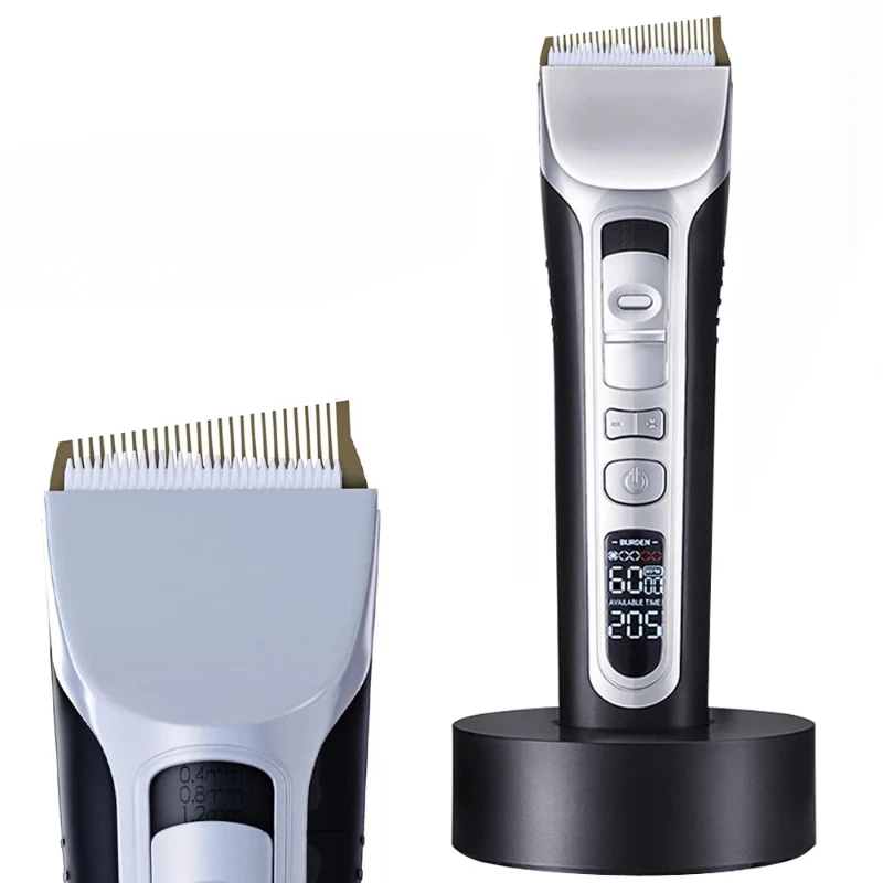 

Hair Clipper USB Rechargeable Hair Trimmer Titanium Ceramic Blade LCD Professional Strong Power Salon Hair Cutting Machine