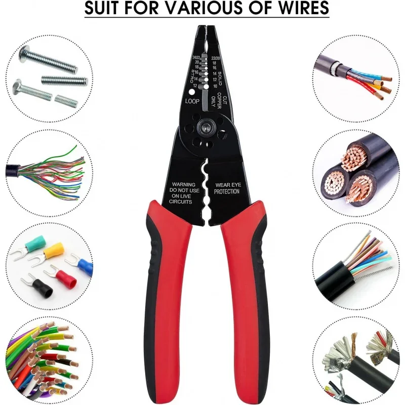 GUXITEK Multi-Purpose Electric Cable Peeling Hand Plier Adjustable Blade Copper Wire Cutting Stripping Hand Tool