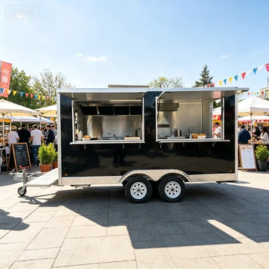 High Quality Two Side Service Opening Twin Axle Food Vending Trailer Multifunctional Snack Truck For Exhibition Park Business